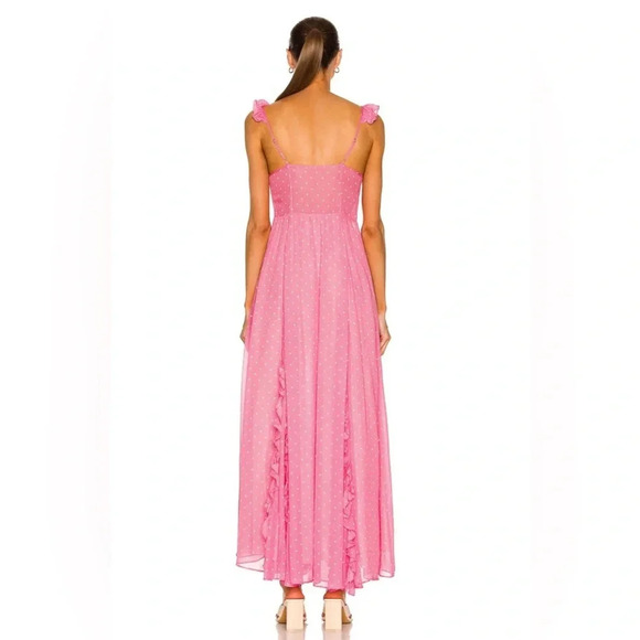 LoveShackFancy Junia Maxi Dress | Hot Pink Cherry | NEW | 2 - Picture 4 of 13